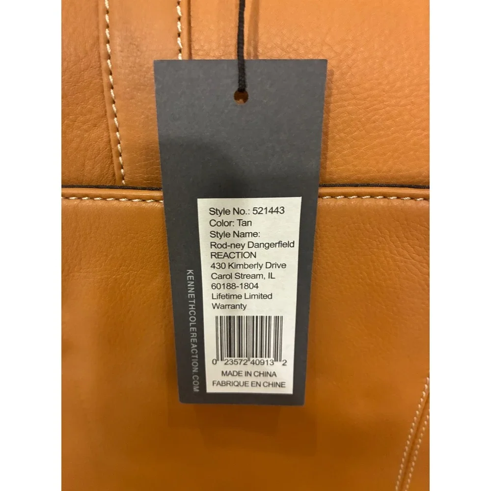 Kenneth Cole Rod-ney Dangerfield tan leather bag NWT